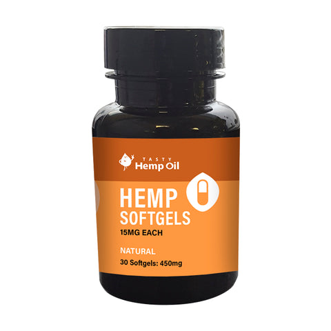 Tasty Hemp Oil: Hemp Softgels (30 Pack / 15mg ea)